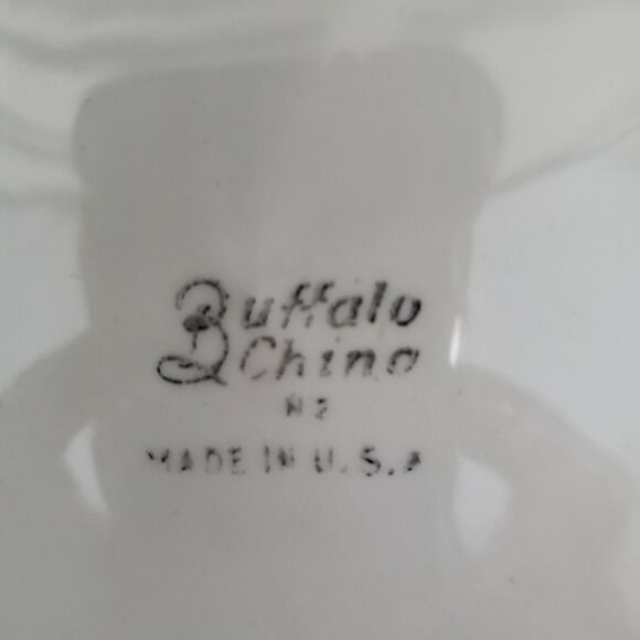 1930 Vtg Military Army Veterans Administration 9" Dinner Plates 2 Buffalo China - Picture 6 of 6